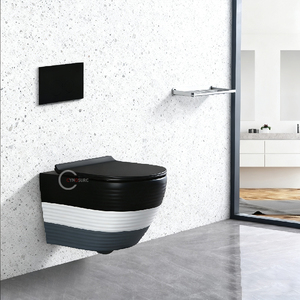 Inodoro Moderno de Pared de 3 Colores, Sin Borde, Negro Mate, Blanco y Gris, Inodoro Suspendido para Baño - Product Image 6