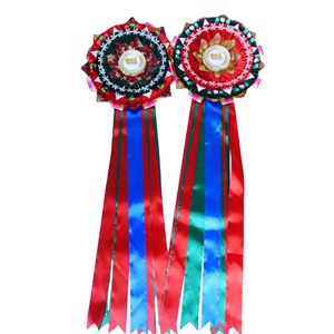 Rubans et rosettes personnalisés en satin rose pour concours canins et équestres, récompenses pour événements, grandes rosettes de concours d'équitation, vente en gros à prix abordable - Product Image 5