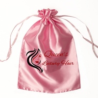 Vente en gros de sacs en satin recyclables personnalisés avec cordon de serrage pour perruques de marque propre sacs en soie pour le stockage