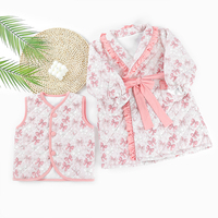 Sacos de dormir acolchados con lazo rosa para recién nacidos Whoelsae, sacos de algodón acolchados personalizados, manta Floral, conjunto de saco de dormir para bebé