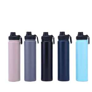 Bottiglia di acqua di sport della boccetta di thermos isolata acciaio inossidabile a doppia parete di 25 oz 750ml con il coperchio del becco della maniglia