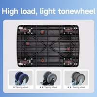 Carro de Plataforma Plegable de Cuatro Ruedas para Almacén con Construcción de Plástico y Metal, OEM Disponible