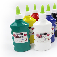 KAMEI Ensemble de peinture acrylique de couleur assortie 190ml Ensemble de pigments de dessin de grande bouteille pour le bricolage, peinture peinte à la main, vente en gros