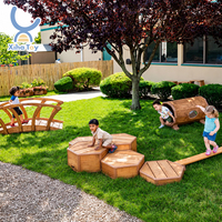 Équipement de jeu extérieur Montessori pour maternelle, ensemble d'activités pour tout-petits, mobilier préscolaire en fibre de verre et acier pour la crèche et l'escalade