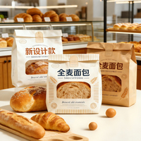 Sac à emporter en papier kraft de luxe écologique et durable avec poignée découpée et fenêtre personnalisable pour café, salon de thé, emballage de bouteilles de bière