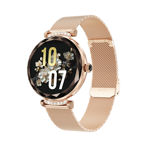 Montre connectée de luxe pour femmes, forme taillée en diamant, charge magnétique, montre connectée HW015 - Product Image 4