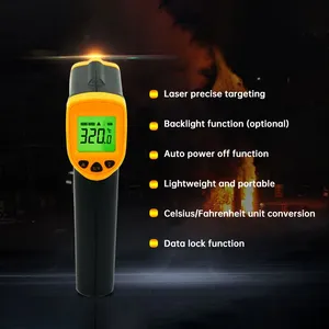 สำหรับ AR320 จอแสดงผล LCD IR เครื่องวัดอุณหภูมิแบบดิจิตอล -32~380C(-26~716F) ปืนเลเซอร์แบบไม่สัมผัส ความละเอียด 0.1C/0.1F - Product Image 4