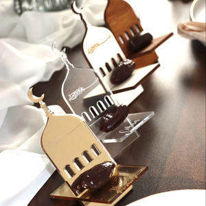Support de <span class=keywords><strong>Table</strong></span> pour Snacks Pafu <span class=keywords><strong>A</strong></span>ïd Moubarak Ramadan, Présentoir en Acrylique pour Rupture Rapide du Jeûne et Dattes, Cadeaux, Porte-Aliments - Product Image 1