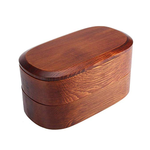 Exquisite rustic multi functional home decorative food fruits solid wood lunch box