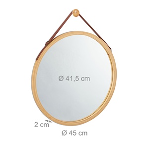 <span class=keywords><strong>Grand</strong></span> <span class=keywords><strong>miroir</strong></span> <span class=keywords><strong>mural</strong></span> rond en bambou avec corde de suspension pour salle de bain, salon, entrée - Product Image 6