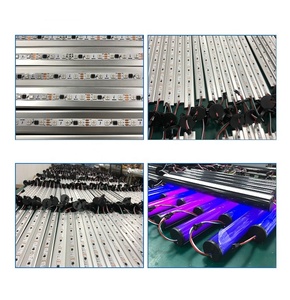 Lampu ajaib warna penuh RGB DMX512, lampu strip profil KTV bar tabung piksel lampu <span class=keywords><strong>LED</strong></span> 270 derajat semua hitam