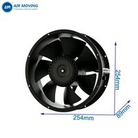 Ventilateur d'échappement EC de grande taille AM25489HEC 254*89mm, moteur rond à haut débit d'air, 50/60HZ, ventilateur de refroidissement axial PWM IP68