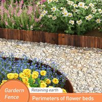 Valla de Madera Rústica Ecológica para Jardín, Patio, Camino y Borde de Jardín, para Macizos de Flores y Decoración de Bordes