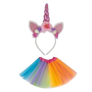 Nouvelle Collection 2026 : Accessoires de Fête d'Halloween pour Enfants en Gros – Robe Tutu Arc-en-ciel avec Bandeau Licorne - Product Image 6