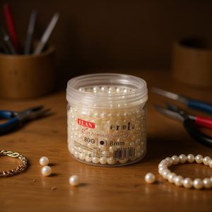 Perle di ilan da 10 mm, 80 g, colore bianco, per la creazione di gioielli - Product Image 2