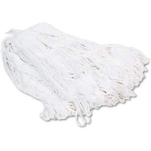 Tête de balai serpillère Boardwalk Pro Loop Web/Tailband 24oz blanche, en microfibre de rayonne 24oz, équipement de nettoyage, design rectangulaire original - Product Image 1