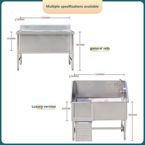 Bak mandi hewan kesayangan dari baja tahan karat, stasiun perawatan profesional untuk anjing kecil/besar (penggunaan DI RUMAH & Salon Hewan Peliharaan) - Product Image 5