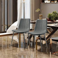 Chaises de salle à manger en cuir gris-Mobilier de maison moderne au design contemporain et durable