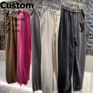 Pantalon de survêtement lavable 100% coton Logo personnalisable Pantalon long lourd de haute qualité pour hommes - Product Image 1