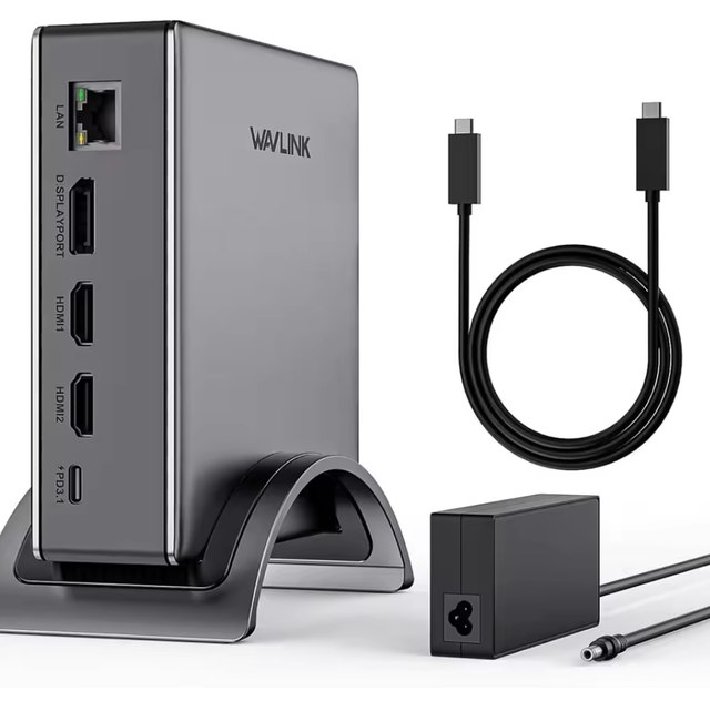 WL-UMD27-Pro 9-in-1 Triple Display Monitor Docking Station PD 3.1 Charging USB C Laptop Docking Station