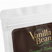 Sachet d'emballage personnalisé pour poudre de vanille, pochette verticale avec fermeture éclair, faible MOQ, impression numérique, emballage alimentaire