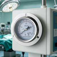 Manomètre médical en acier inoxydable de haute qualité, fabriqué en usine pour salle blanche, avec support à bride