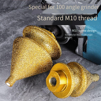 Soliboss 0EM M10 et M14, fraiseuse à double chanfreinage diamantée pour carreaux de céramique et marbre, tête de meulage multifonctionnelle conique de type parapluie