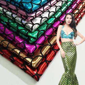 Wingtex New Design Silver Hologram Mermaid 75 Polyamide 25 Elastane Fabric For Swimwear