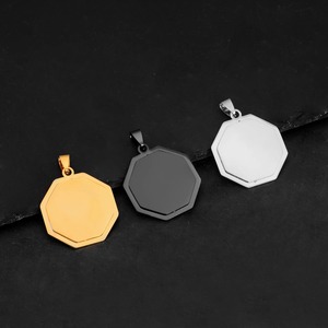 Colgante de Acero Inoxidable de Alta Calidad con Forma de Corazón Redondo Geométrico, Pulido Espejo, para Collar, Etiquetas en Blanco al por Mayor - Product Image 3