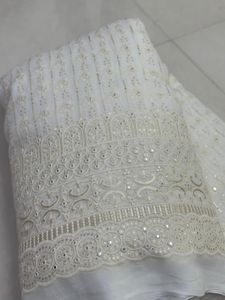Viscosa de calidad de exportación Lucknowi 9/3mm secuencia bordado vestido de trabajo tela de proveedor indio a precio mayorista