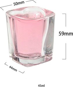 Vente chaude Whisky Verres À Liqueur Tasse 45ml En Forme De Coeur Tasse À Boire En Verre De <span class=keywords><strong>Tequila</strong></span> Vaporisateur Personnalisé Couleur et Logo - Product Image 6
