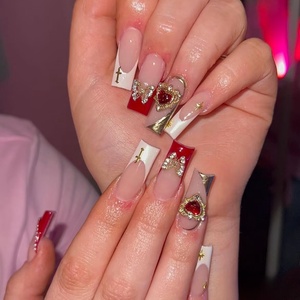 手工压钉亚克力人造奢华假指甲2024秋季新闻高品质指甲 - Product Image 5