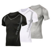 T-shirt de compression personnalisé pour homme – Élastique, séchage rapide, course à pied, basketball, sous-vêtement technique, fitness, collant de sport