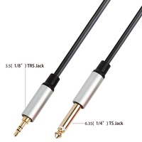Câble audio Yinyu AC062M 3,5 mm TRS vers 6,35 mm TS, blindage OFC, faible bruit, pour moniteur de studio, mixeur, amplificateur