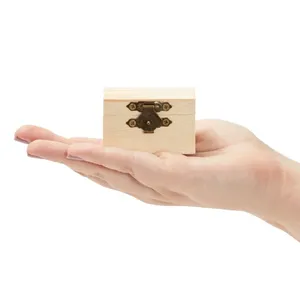 S/M/L scatola di <span class=keywords><strong>legno</strong></span> semplice <span class=keywords><strong>legno</strong></span> con coperchio multifunzione quadrato a cerniera scatole regalo artigianali per la decorazione di stoccaggio di forniture per la casa - Product Image 5