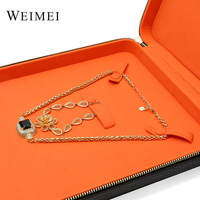 Grande boîte à bijoux en peau de crocodile en cuir véritable Hotsale Emballage de bijoux de pointe Boîte d'emballage de grand collier personnalisée Wi
