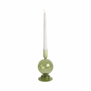 Portacandele in vetro a forma di globo verde per centrotavola decorativo - Product Image 2