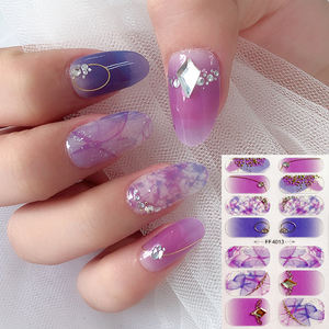 TIEBEAUTY - Pegatinas de Uñas 3D Personalizadas de Cobertura Total, Resistentes al Agua, Estilo Japonés, con Pedrería, Metálicas, de Plástico y Gel, No Tóxicas - Product Image 2