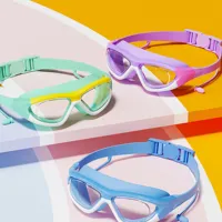 Lunettes de natation OEM à petite monture pour enfants avec bouchons d'oreille Lunettes de natation anti-buée pour enfants Garçons Filles Piscine Lunettes de plage pour enfants