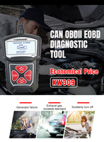 Outil de diagnostic de panne OBD2 pour voiture KONNWEI KW309 12V, lecteur de code, test de surveillance du capteur O2, test de conformité I/M, outil de diagnostic OBDII pour voiture