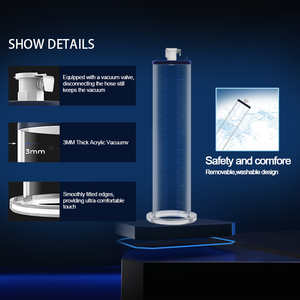 Cilindro de vacío para mejorar las bombas del pene Acrílico transparente no cónico sin costuras con marcas de medición y ajuste de bloqueo - Product Image 4