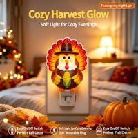 Lampe murale LED rotative à 360° en forme de chapeau de dinde carré pour Thanksgiving, lumière douce et chaude, décoration de maison pour les fêtes, vente en gros