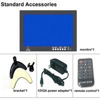 Ecran de voiture LCD, moniteur quad de 9 pouces TFT, avec enregistrement vidéo à 4 canaux, AHD1080p 720p, CVBS Signal Composite pour vidéosurveillance
