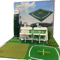 Tapis de frappe de golf GSM 153D Yellow Cross – Surface en nylon durable de 15 mm pour simulateur d'entraînement de swing pour débutants en extérieur