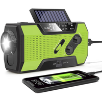 Radio de Emergencia Solar de Manivela con Linterna, AM/FM/NOAA, Batería Externa de 2000mAh y Función SOS