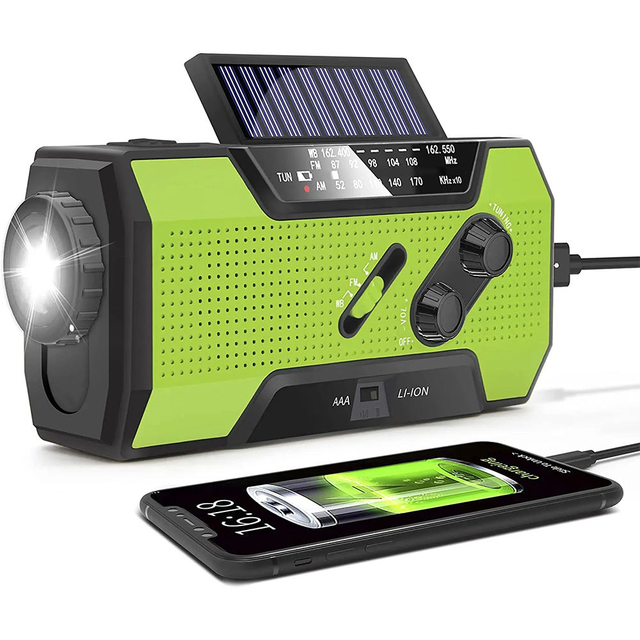 Bulk 2000mAh Emergency Radio Solar Hand Crank AM/FM/NOAA Flashlight SOS Power Bank
