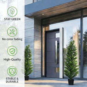 Árbol de Cedro Artificial Realista, Decoración de Hojas Verdes, Ramas de Cedro Falsas con Tacto Real, Sin Mantenimiento, Planta Verde de Simulación Perenne - Product Image 5