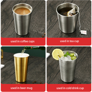 Lihong Metal Gold Beer Cup tazza da caffè da viaggio borraccia riutilizzabile tazza da caffè in acciaio inossidabile - Product Image 2