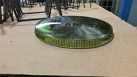 Assiette de présentation en verre côtelé vert Luckygoods, assiette décorative ronde pour la mise en table de mariage, de fête ou de banquet
