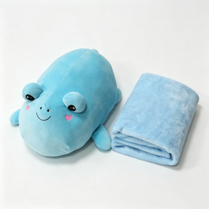 Peluche grenouille bleue personnalisée, adorable jouet grenouille rembourré en coton PP, ensemble de couverture d'Halloween pour bébés de 0 à 24 mois - Product Image 4